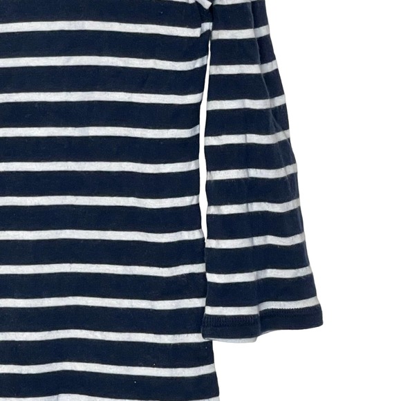 LRL Lauren‎ Jeans Co. Striped Henley Top Women Medium 3/4 Sleeve Front Button - Picture 3 of 9